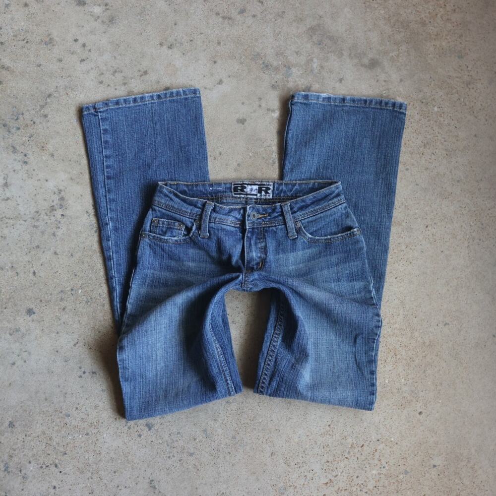 Vintage Rave Jeans Y2K Low Rise Bootcut Stretch Denim Jeans Medium Wash Size 3